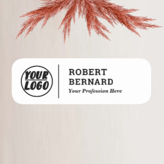 custom company business logo with title Modern Name Tag