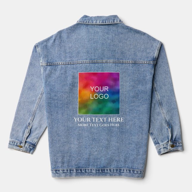 Custom Company Business Logo Womens Elegant Best Denim Jacket (Back)