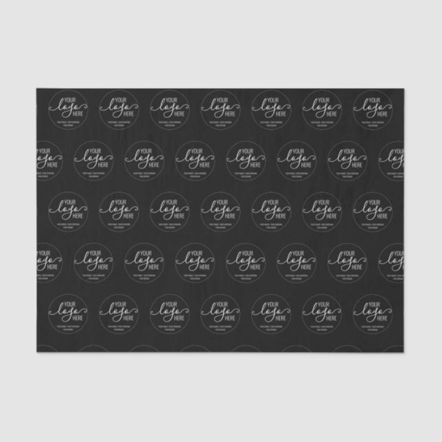 Custom Company Business Personal Logo Black Tissue Paper (Front)