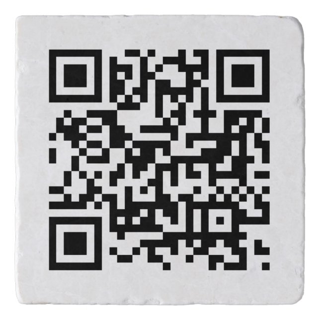 Custom Company Business QR Code Template Marble Trivet (Front)