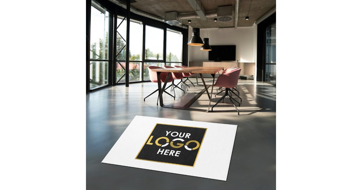Signage For Rugs In Store Custom Company Business Your Logo Here Promotional Rug | Zazzle