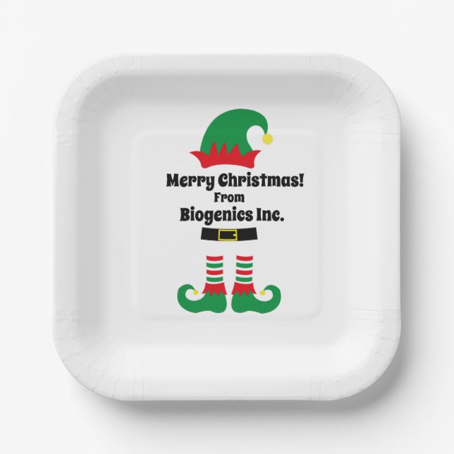 Custom Company Christmas Party Paper Plates (Front)