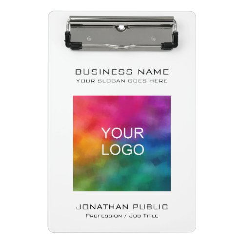 Custom Company Corporate Business Logo Add Text Mini Clipboard