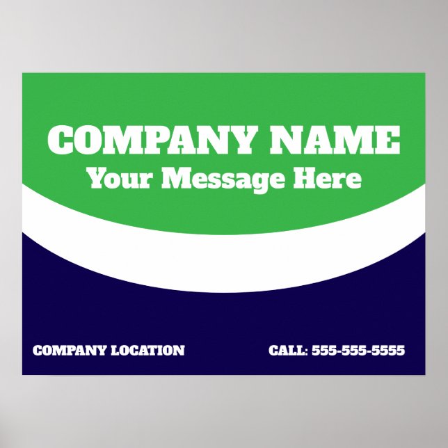 Custom Company Custom Message Address Phone Poster (Front)