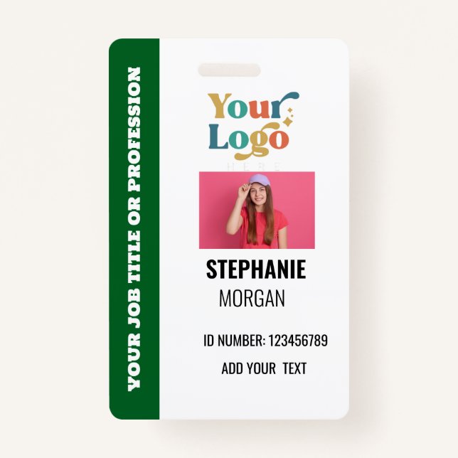 Custom Company Employee ID Photo  Badge (Front)