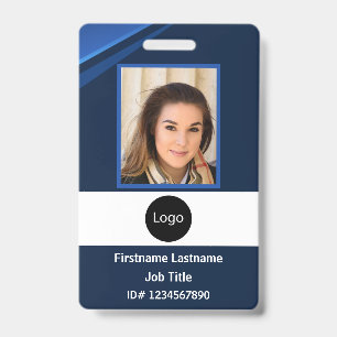 custom company employee id, Photo Logo Bar Code Badge