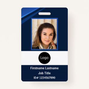 custom company employee id, Photo Logo Bar Code Badge