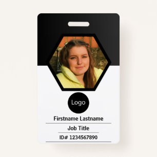 custom company employee id, Photo Logo Bar Code Badge
