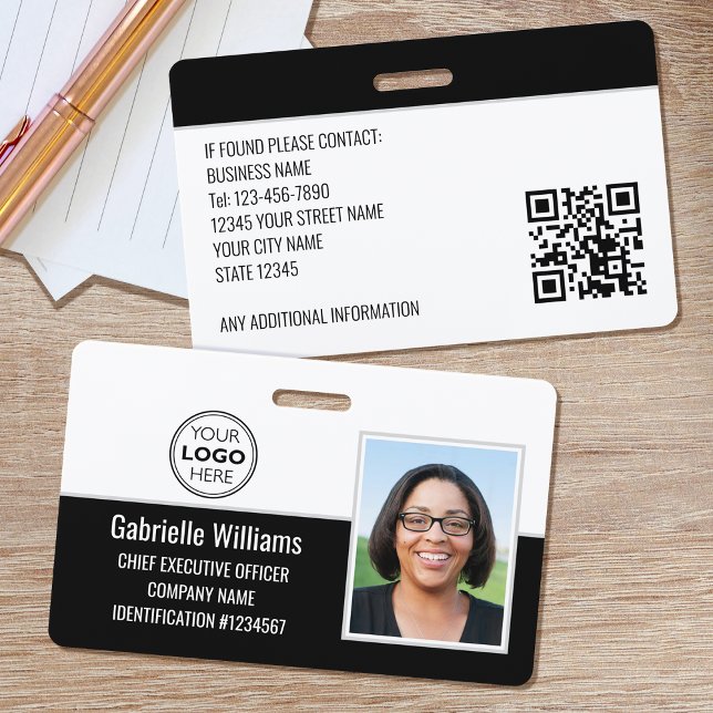 Custom Company Employee ID Photo Security Black Badge (Creator Uploaded)
