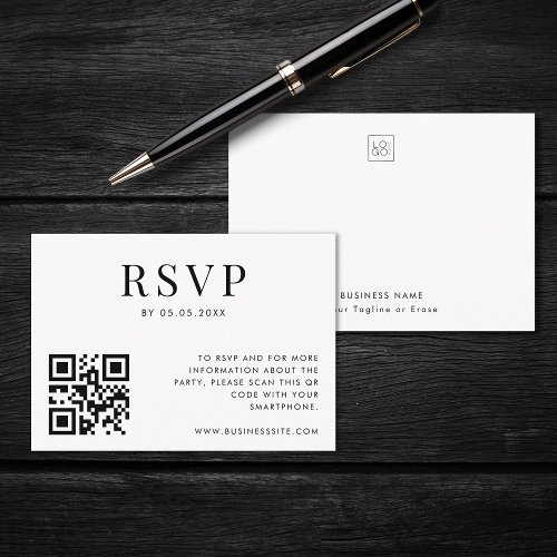 Custom Company Event QR Code Logo Business RSVP Enclosure Card