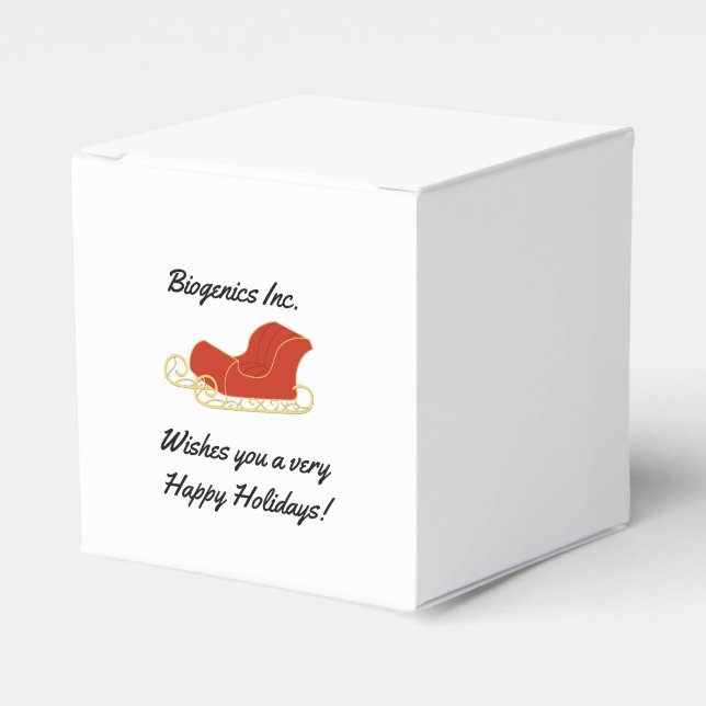 Custom Company Holiday Client/Employee Gift Favor Boxes (Front Side)