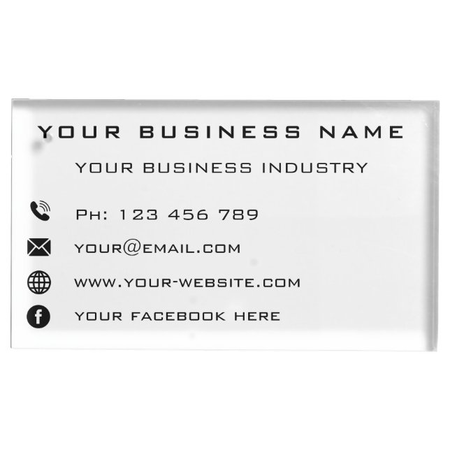 Custom Company Info Business Table Card Holder (Front)