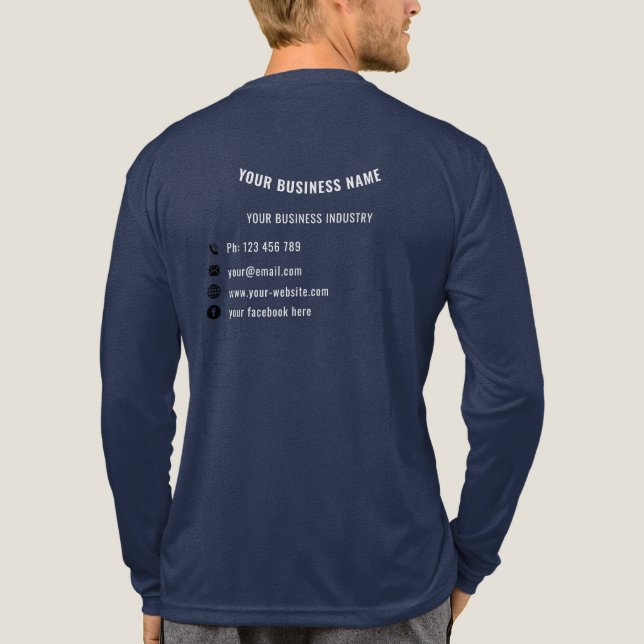 Custom Company Info Personalized Business Template Tri-Blend Shirt (Back)