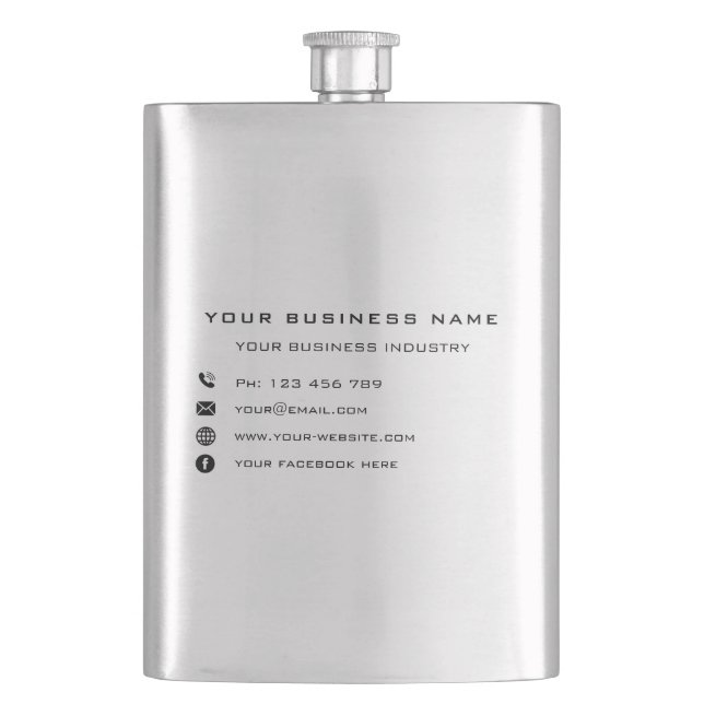 Custom Company Info Personalized Flask Template (Front)