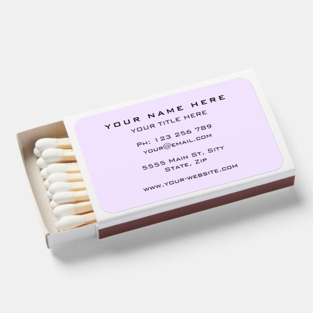 Custom Company Info Text Personalized Matchboxes (Front Open)