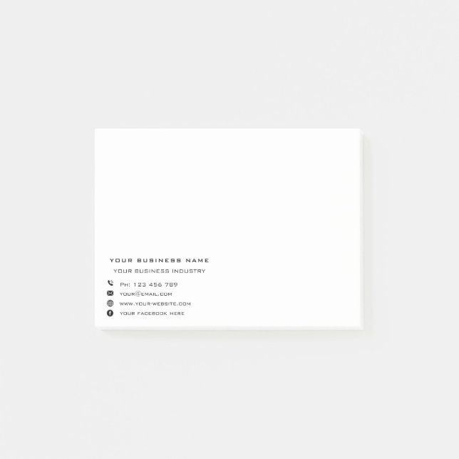Custom Company Info Your Business Sticky Notes (Front)