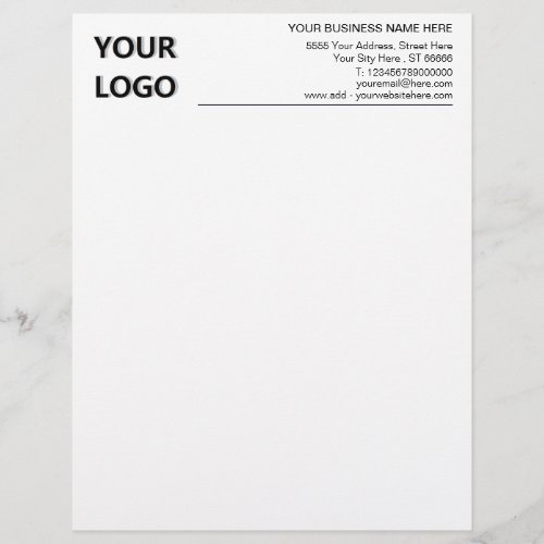 Custom Company Letterhead Your Logo Name Text Info