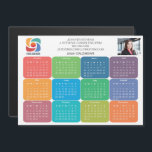 Custom Company Logo 2026 Business Calendar Magnet<br><div class="desc">This colorful, fun business magnetic calendar is custom made with your professional company name under the the agent name above the fun colors for each month. This cute, modern calendar magnet features your logo on one side and personalized photo on the other. Contemporary marketing tools for a corporation in 2026....</div>