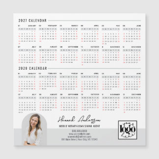 Custom Company Logo 2027 - 2028 Calendar Magnet