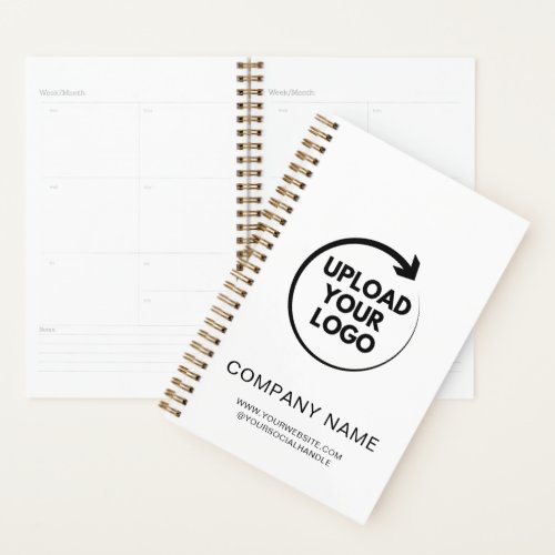 Custom Company Logo | 5.5″ x 8.5″ Hard Cover, Gold Planner