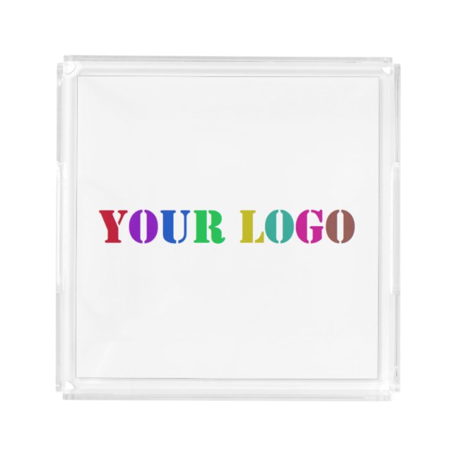 Custom Company Logo Acrylic Serving Tray Example (Front)