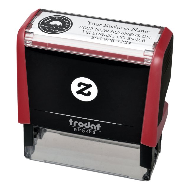 Custom Company Logo and Business Return Address Self-inking Stamp (Product)