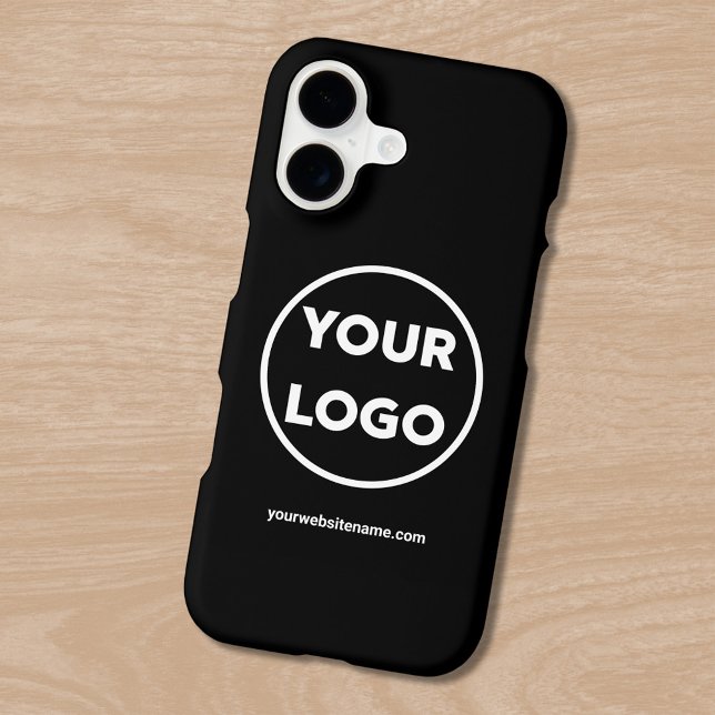 Custom Company Logo and Business Website on Black Case-Mate iPhone Case (Custom Company Logo and Business Website on Black Case-Mate iPhone Case in situ)