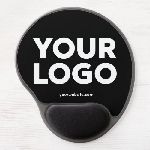 Custom Company Logo and Business Website on Black Gel Mouse Pad