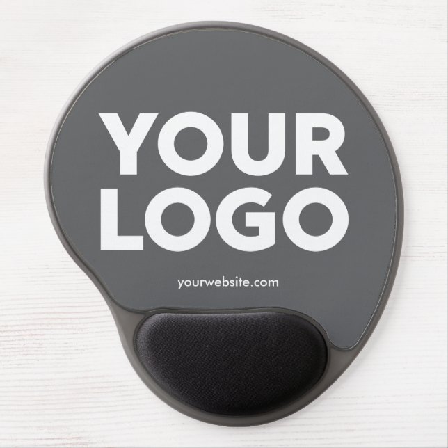Custom Company Logo and Business Website on Grey Gel Mouse Pad (Front)