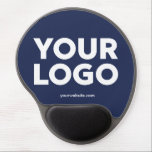 Custom Company Logo and Business Website on Navy Gel Mouse Pad<br><div class="desc">Make your office look professional with custom mouse pads featuring your company logo and website URL or business slogan on a navy blue background. Replace the sample logo and text with your own in the sidebar. Your logo can be white or in color. It can be any shape. To change...</div>