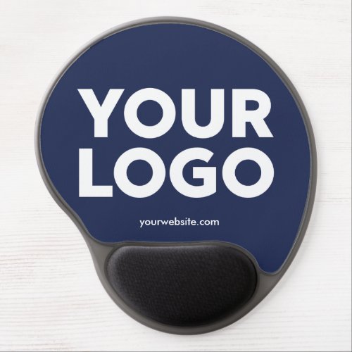 Custom Company Logo and Business Website on Navy Gel Mouse Pad