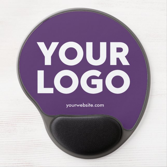 Custom Company Logo and Business Website on Purple Gel Mouse Pad (Front)