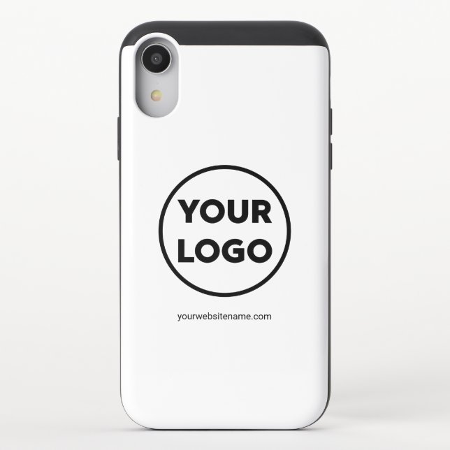 Custom Company Logo and Business Website or Slogan Uncommon iPhone Case (Back)
