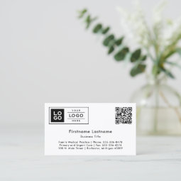 Custom Company Logo and QR Code Business Card | Zazzle