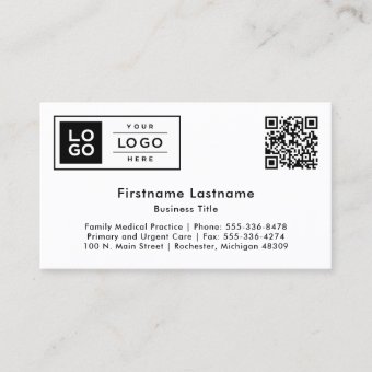 Custom Company Logo and QR Code Business Card | Zazzle
