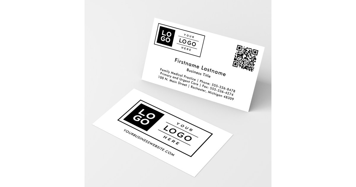 Custom Company Logo and QR Code Business Card | Zazzle
