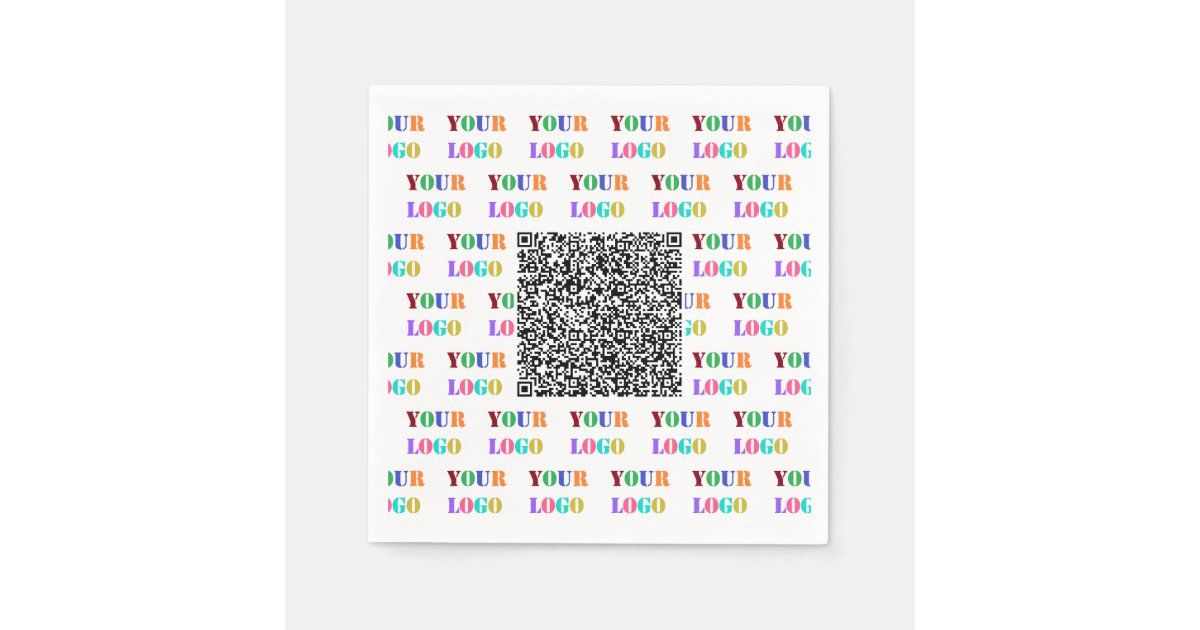 Custom Company Logo and QR Code Business Napkins | Zazzle