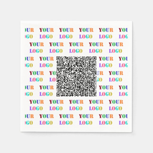 Custom Company Logo and QR Code Business Napkins (Front)