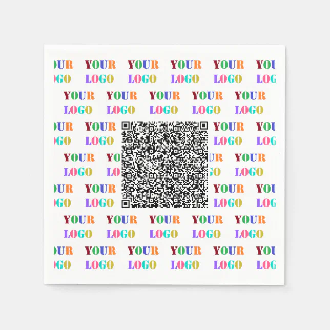 Custom Company Logo and QR Code Business Napkins | Zazzle