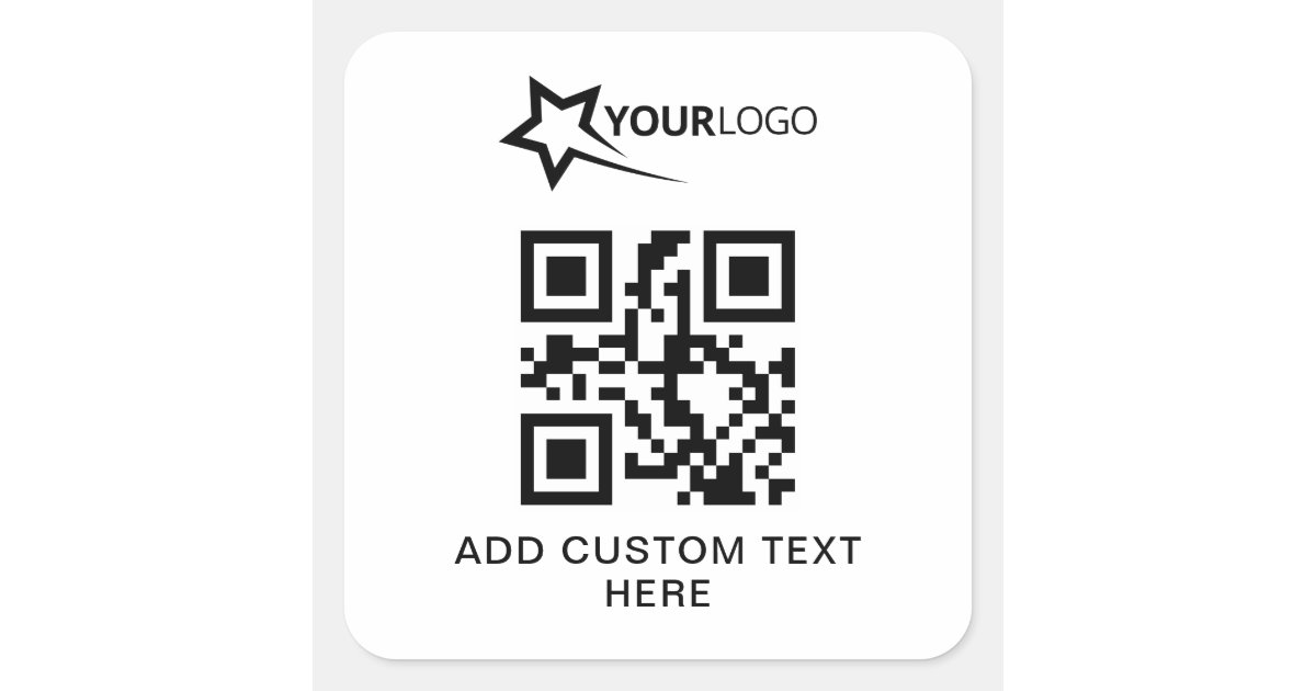 Qr Code Square Sticker Designs Custom Company Logo and QR Code Square Sticker | Zazzle
