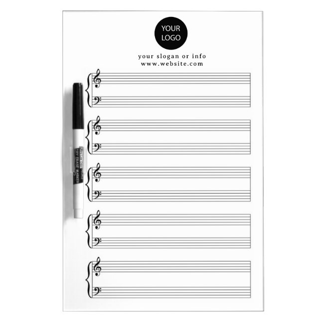 Custom Company Logo And Slogan Blank Sheet Music   Dry Erase Board (Front)