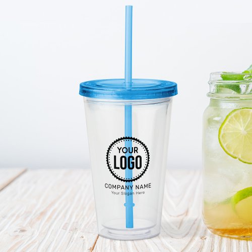 Custom Company Logo And Slogan With Promotional Acrylic Tumbler