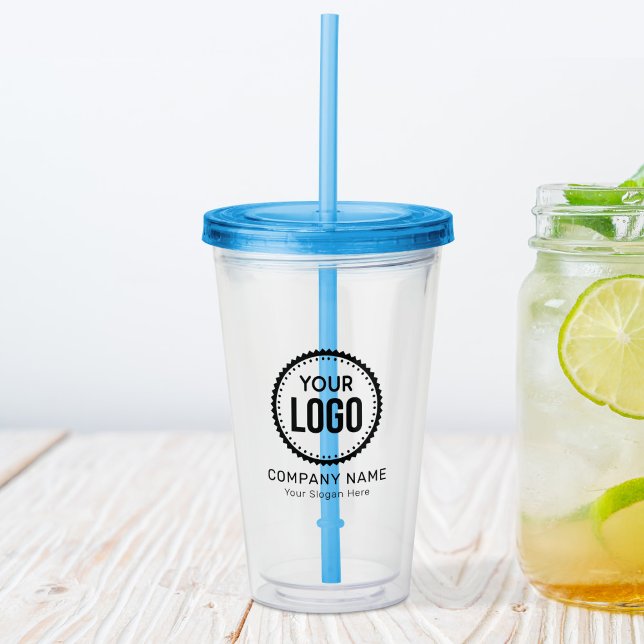 Custom Company Logo And Slogan With Promotional Acrylic Tumbler (Creator Uploaded)