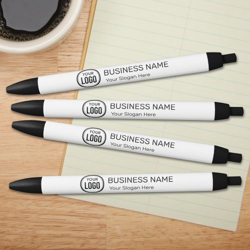 Custom Company Logo And Slogan With Promotional Black Ink Pen