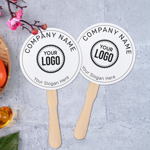 Custom Company Logo And Slogan With Promotional Hand Fan