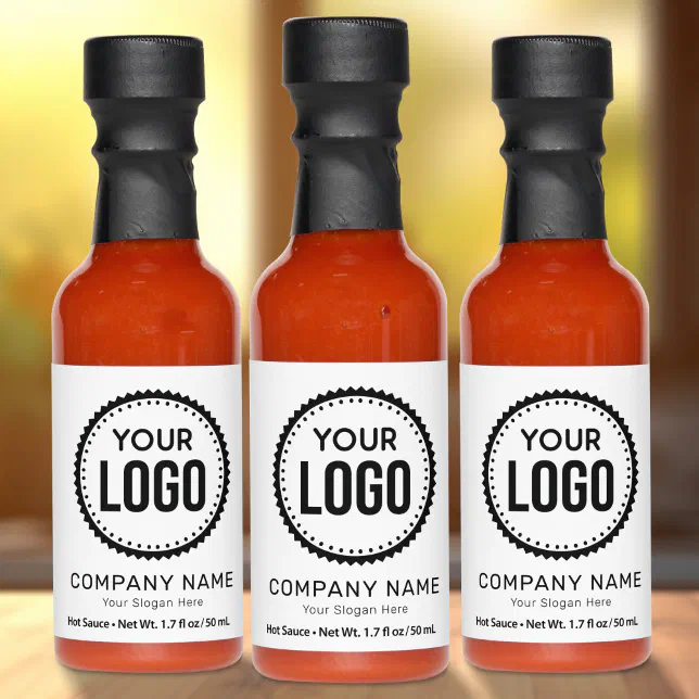 Custom Company Logo And Slogan With Promotional Hot Sauces Zazzle