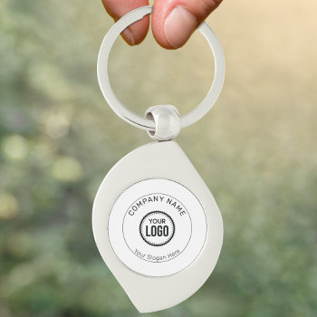 Custom Company Logo And Slogan With Promotional Keychain by IMPARTFUL at Zazzle