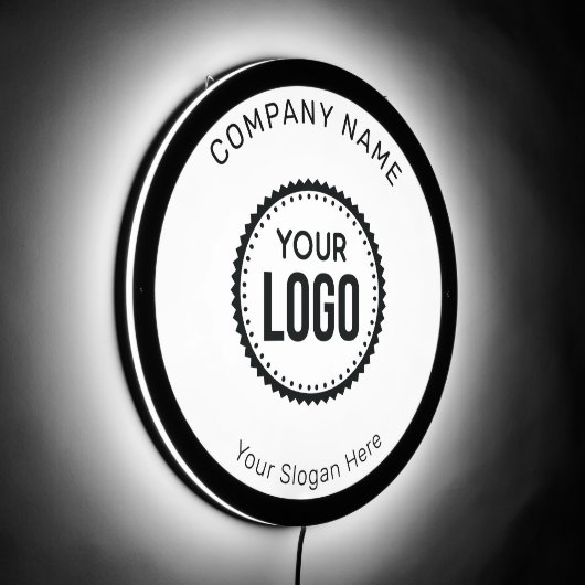 Custom Company Logo And Slogan With Promotional LED Sign (Angle)