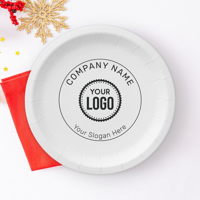 Custom Company Logo And Slogan With Promotional Paper Plates (Creator Uploaded)