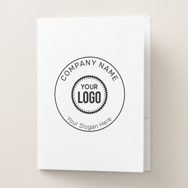 Custom Company Logo And Slogan With Promotional Pocket Folder (Front)